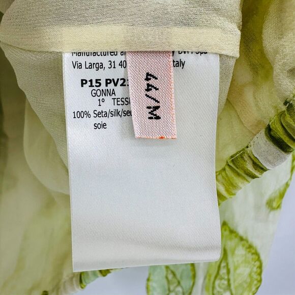 GIAMBATTISTA VALLI PARIS Blouse Silk Sheer Sz M It 44 Green Paisley Luxury Money - Picture 9 of 11
